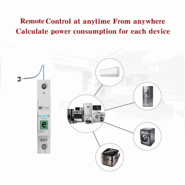 1P 63A Smart Geyser Timer WIFI Circuit Breaker Power Monitoring